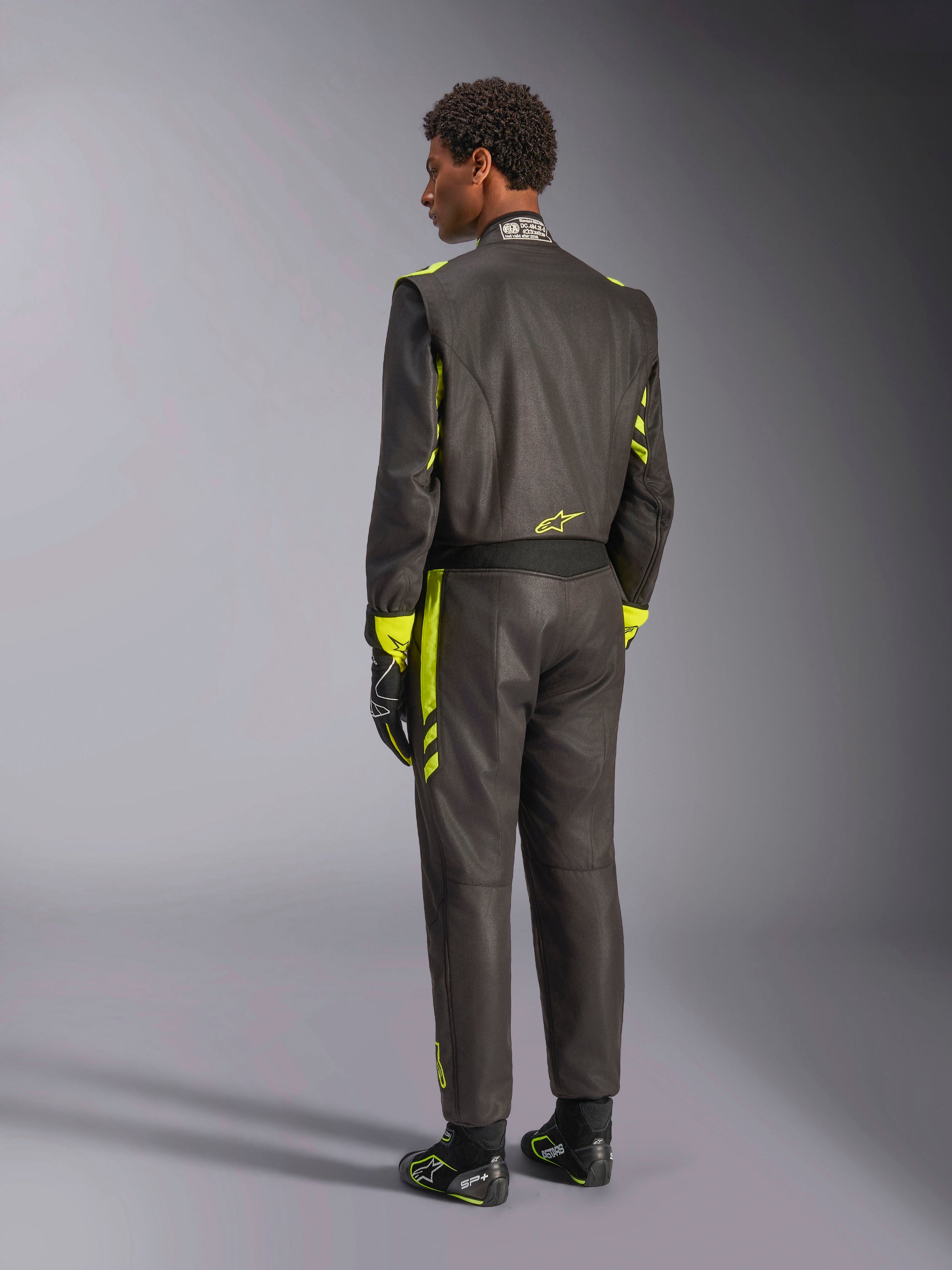 Alpinestars GP Race V3 auto race suit Black Yellow Fluro — Chicane Racewear
