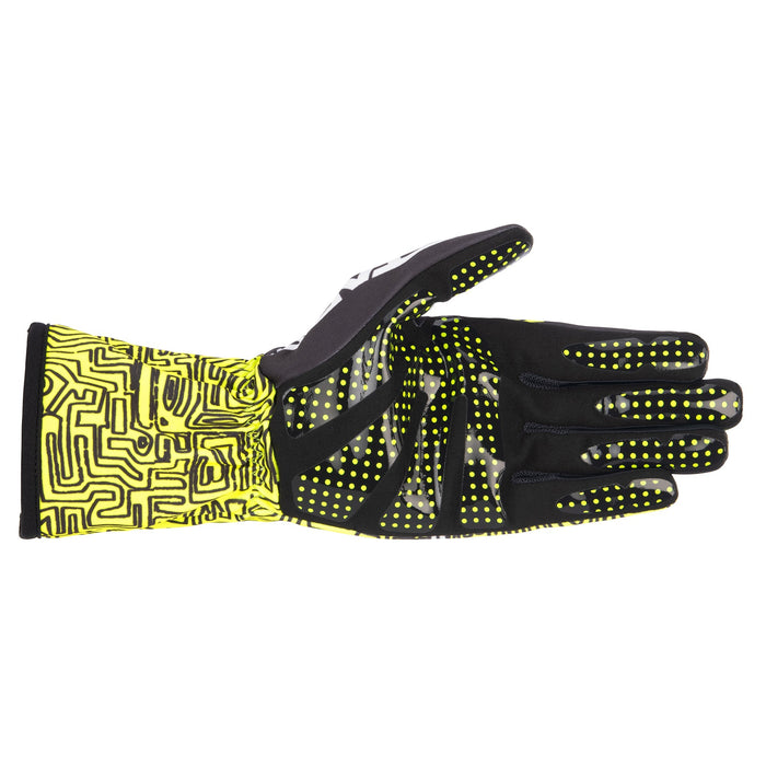 Alpinestars Tech 1-K Race V2 Vertical Kart Gloves Yellow Fluro