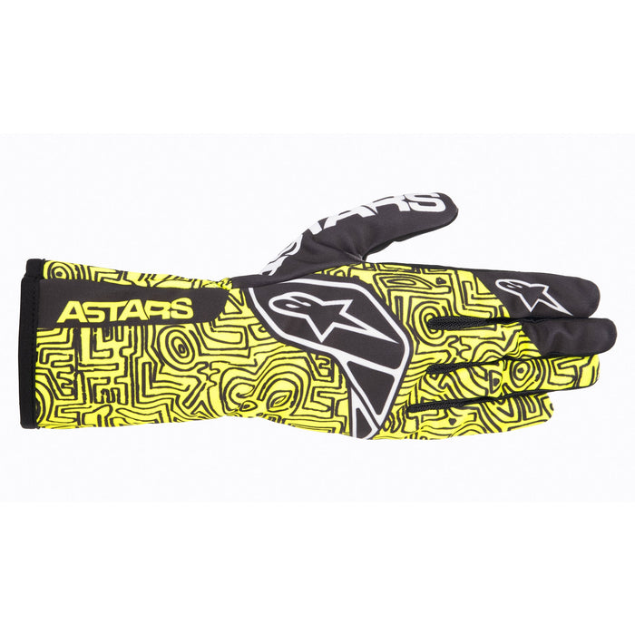 Alpinestars Tech 1-K Race V2 Vertical Kart Gloves Yellow Fluro