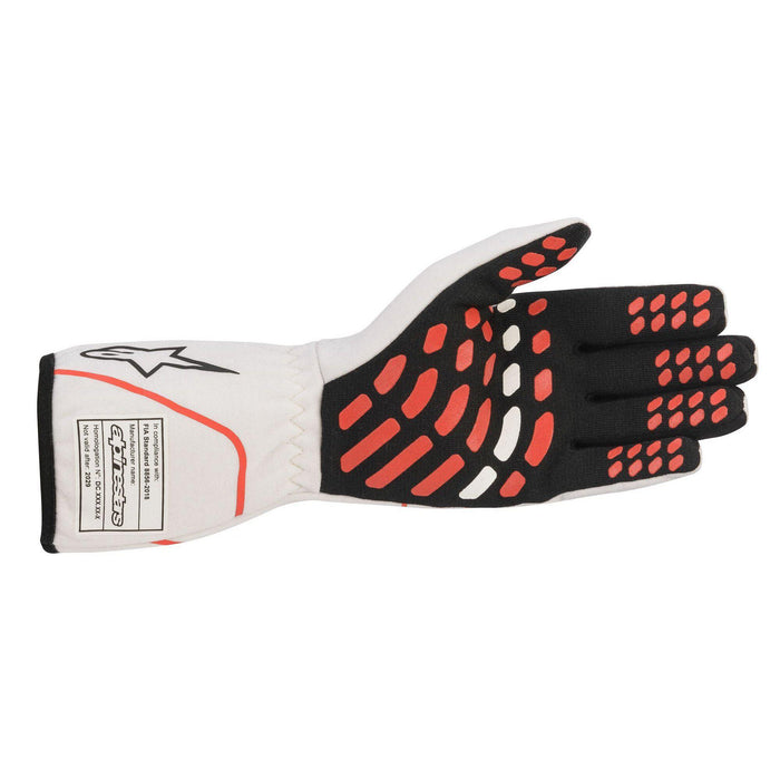 2022 White Black and Red Alpinestars Tech-1 Race Glove