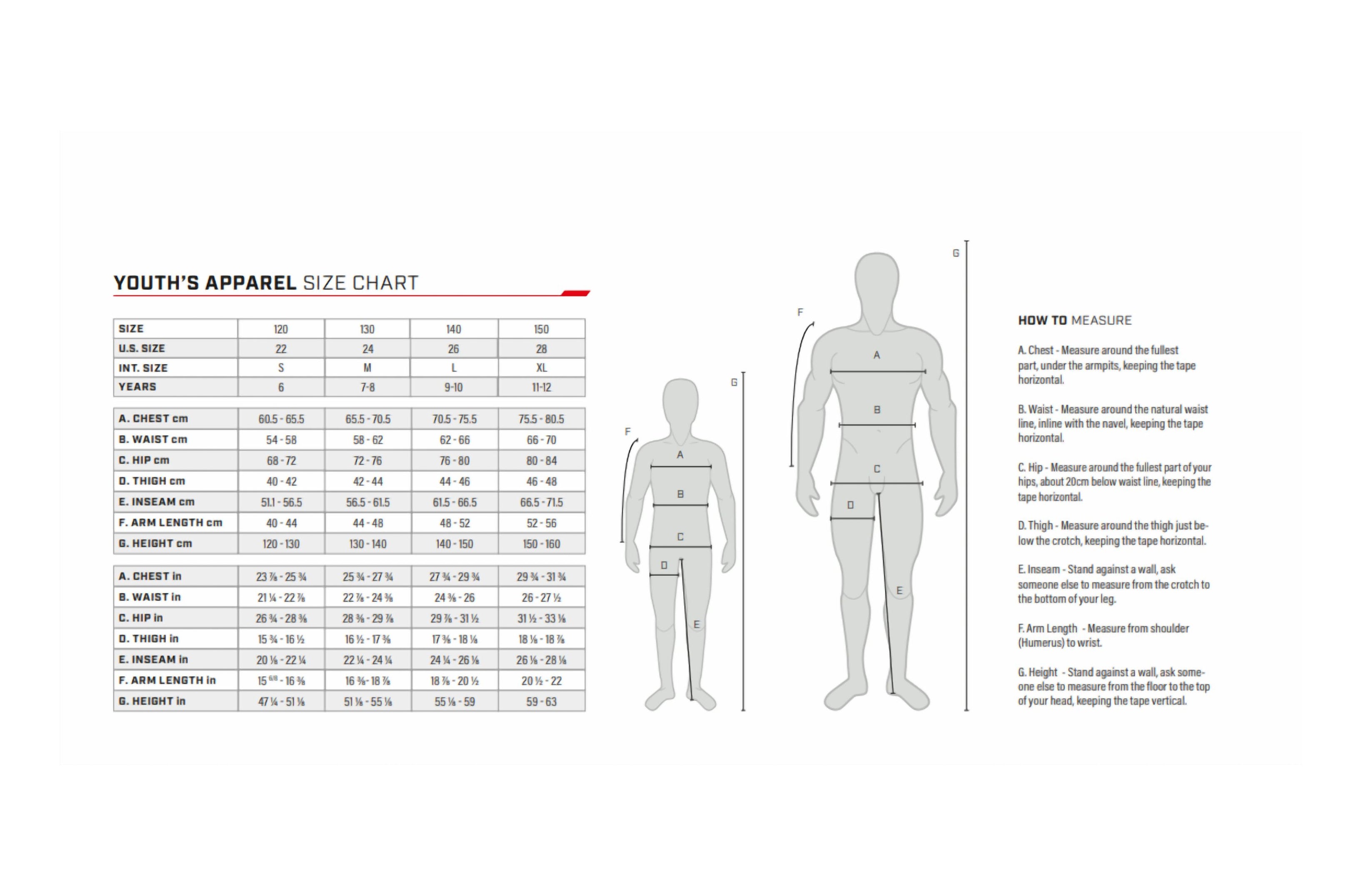 Sizing Charts — Chicane Racewear