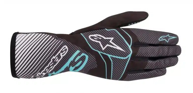 Alpinestars 1 K Race Kart Glove Carbon Black Turquoise